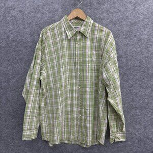 Wrangler Jeans Co. Men's Button Up Shirt, Casual Fit, 100% Cotton, Green Size XL